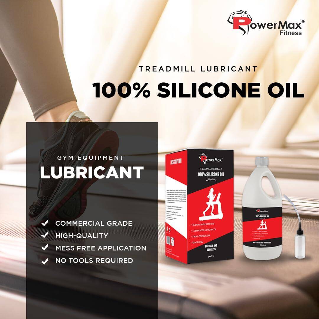 PowerMax Fitness® PMS-500 Multi-Purpose 100% Pure Silicone Treadmill Lubricant, Full Belt Width Lubrication, No Odor & No Propellants, Nozzle Cap for Easy Application for All Treadmills -  2