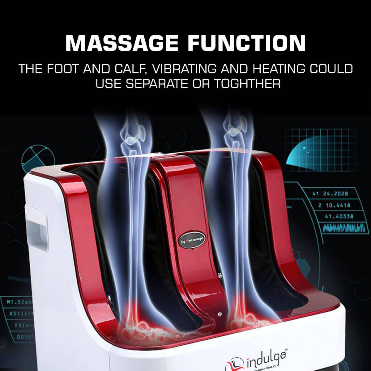 indulge IF-8005 Foot & Leg Massager Machine for Pain Relief with Intense Roller Reflexology Massage, Shiatsu, Kneading, Vibration, Rolling & Heating by PowerMax Fitness -  4