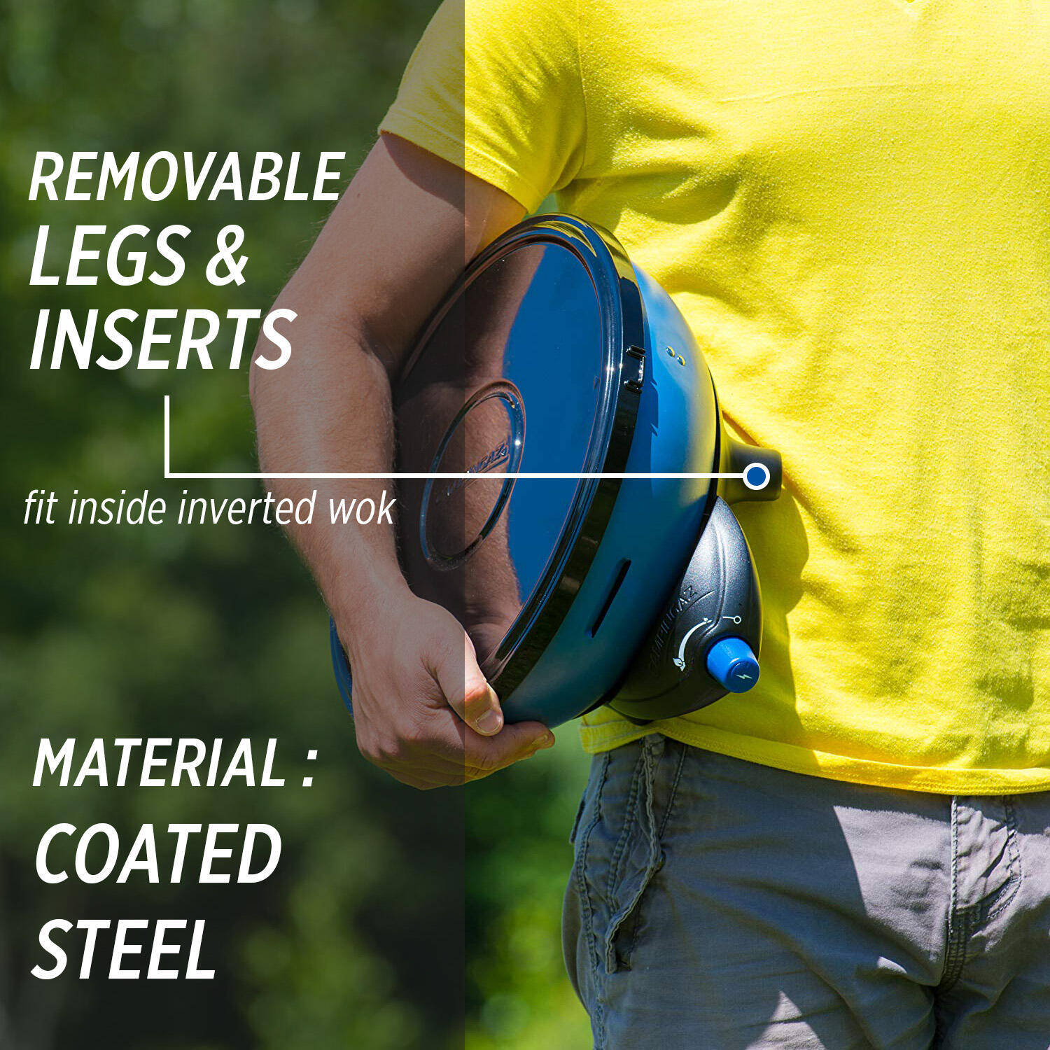 Party Grill Camping BBQ Stove With CV 300 cartridge Gas, All-in-One Portable Camping BBQ, with Griddle, Grid and Pan Support -  4