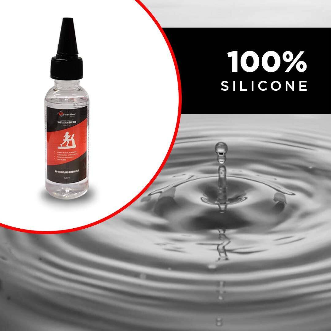 PowerMax Fitness Multi-Purpose PMS-50 (50ml Silicone Oil Bottle) 100% Pure Silicone Treadmill Lubricant, Full Belt Width Lubrication, No Odor & No Propellants, Nozzle Cap for Easy Application, white -  5