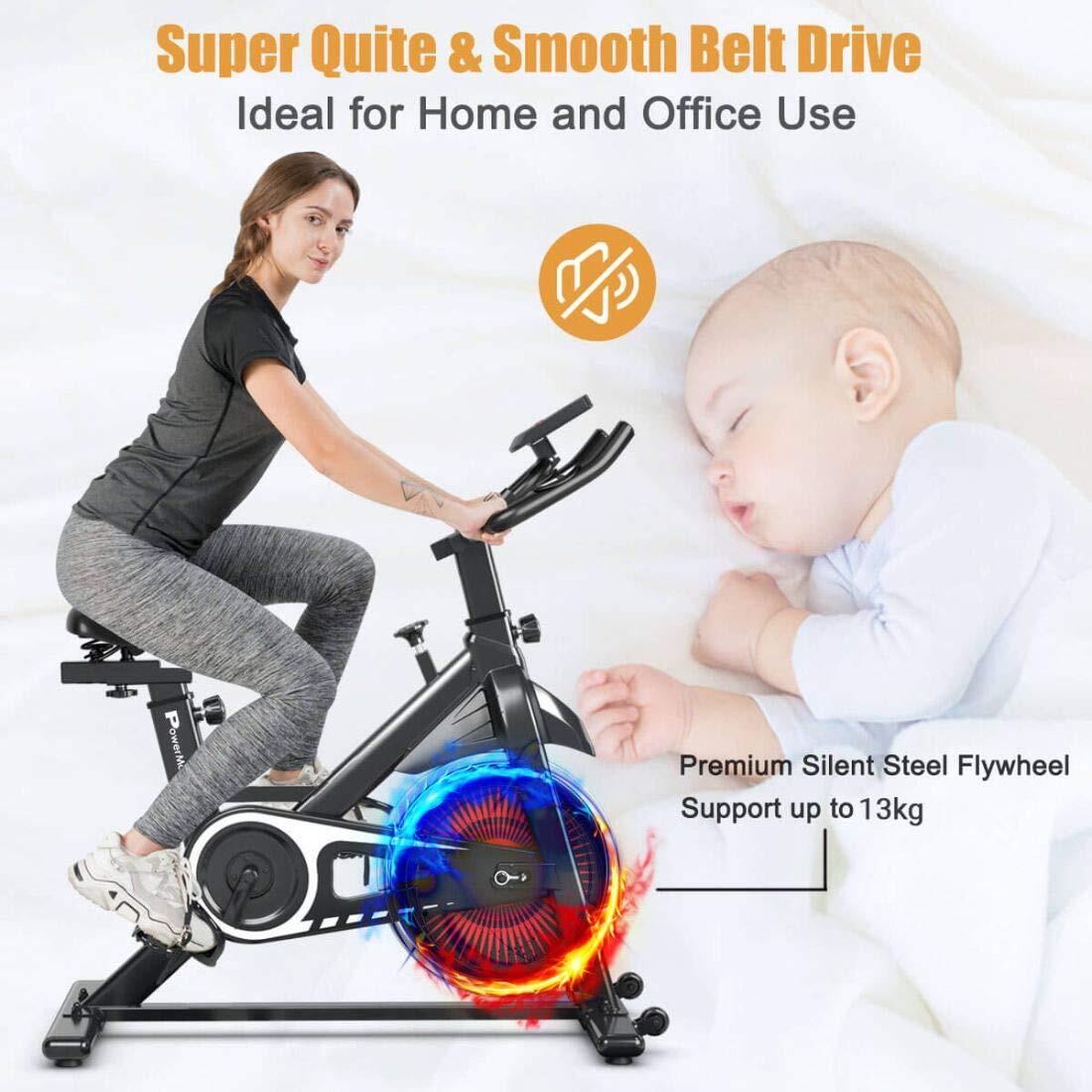 PowerMax Fitness BS 151 Exercise Spin Bike with 6KG Flywheel LCD Display