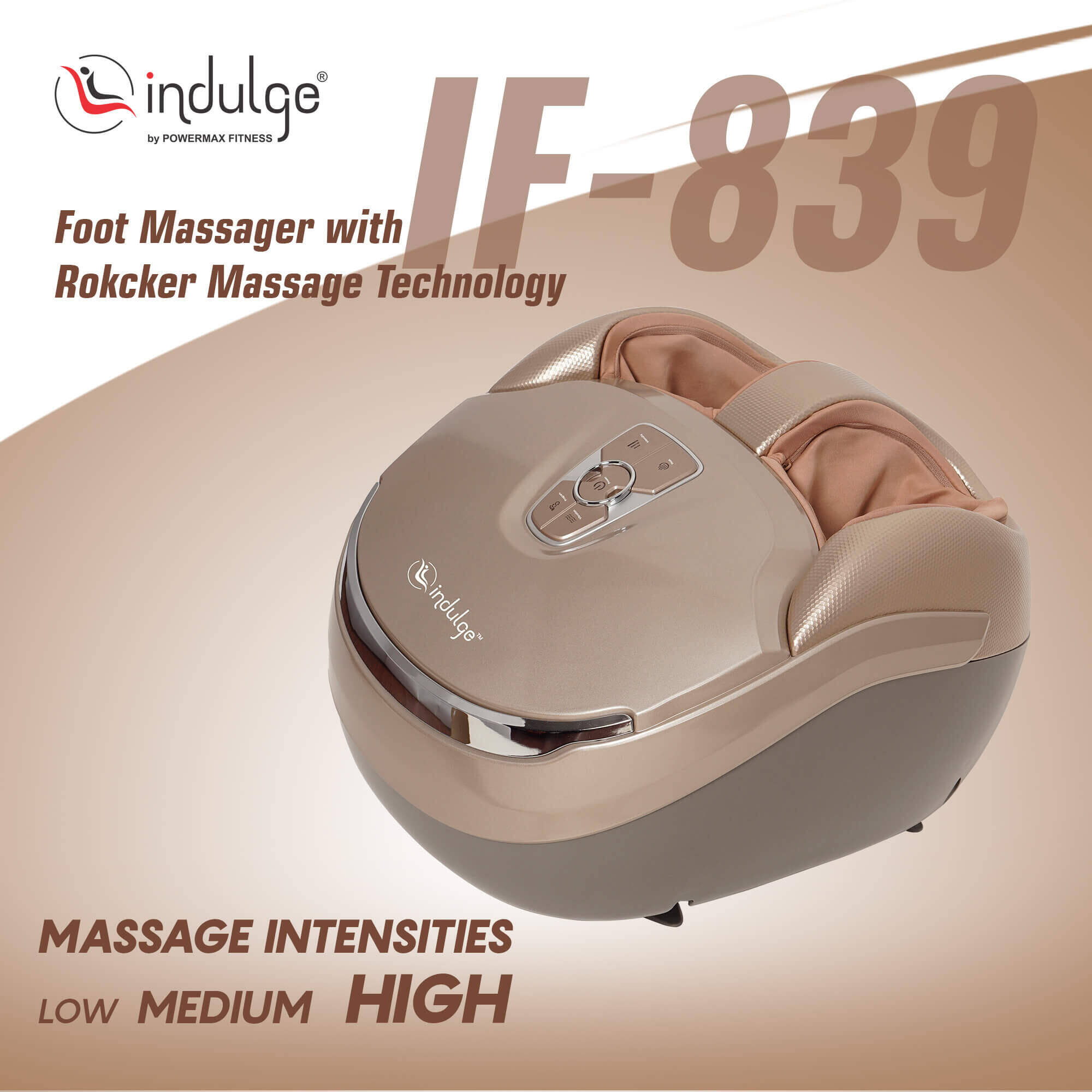 indulge IF-839 Foot Massager Machine for Pain Relief with Dynamic Squeeze Air Technology, Shiatsu, Kneading, Vibration, Rolling & Heating by PowerMax Fitness -  2