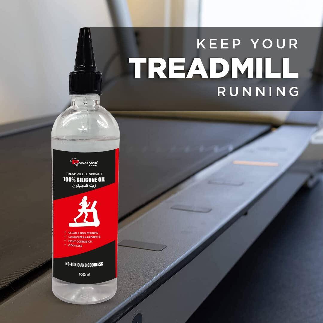 PowerMax Fitness Multi-Purpose PMS-100 (100ml Silicone Oil Bottle) 100% Pure Silicone Treadmill Belt Lubricant, Full Belt Width Lubrication, No Odor & No Propellants, Nozzle Cap for Easy Application -  4