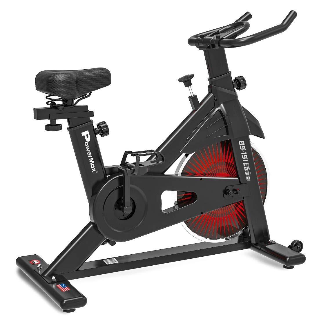 PowerMax Fitness BS-151 Exercise Spin Bike with 6KG Flywheel, LCD Display