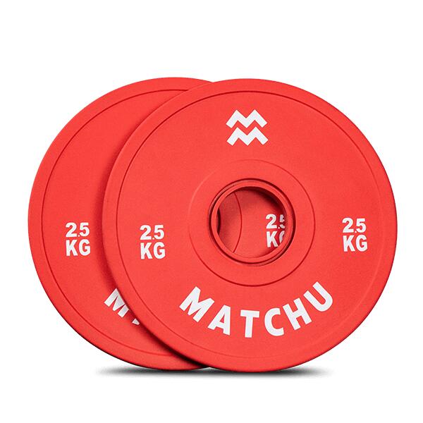 MATCHU SPORTS Mini Hantelscheiben 2er Set - 2,5 kg ø 50mm - Bumper Plates - Fractional Plates