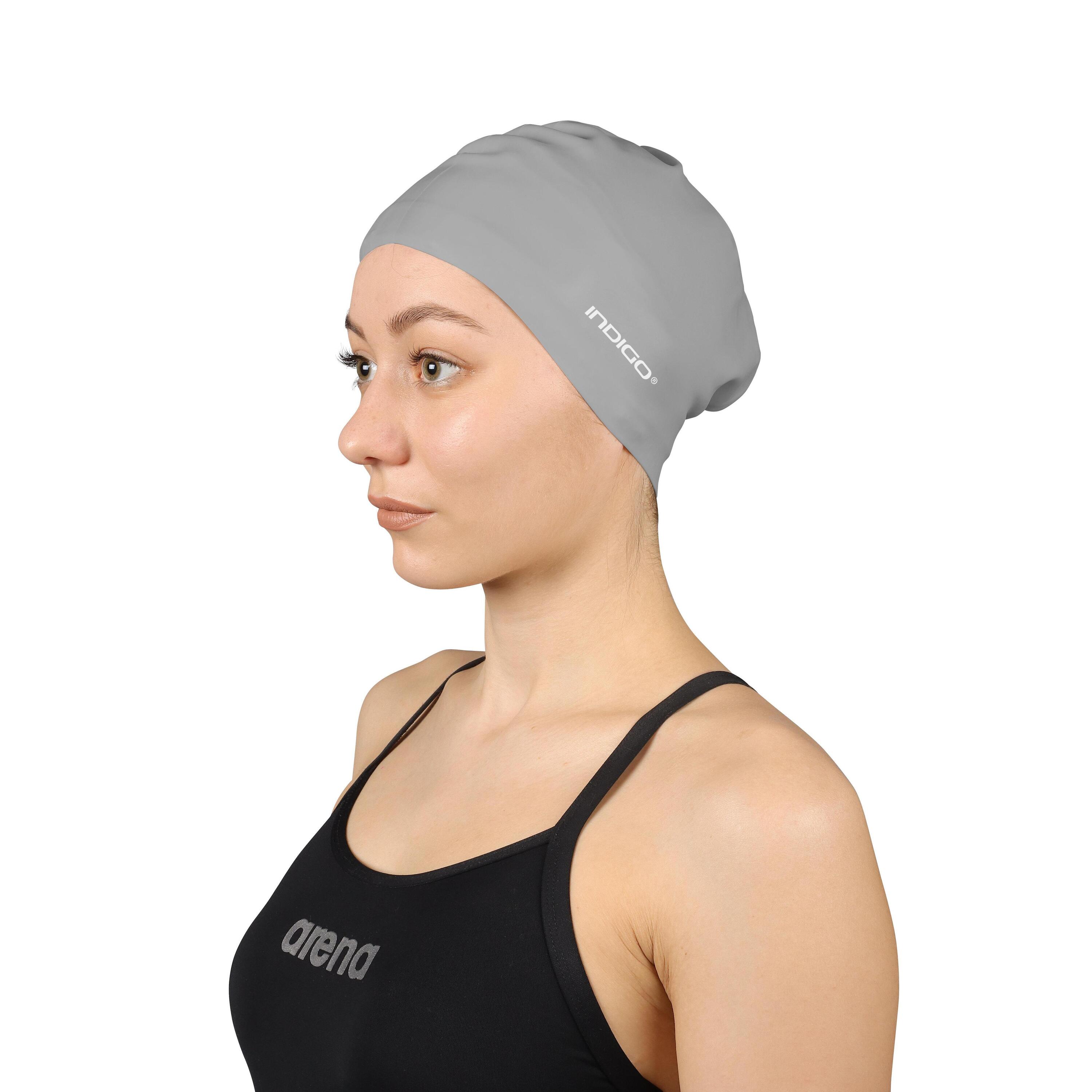 Bonnet de Natation en Silicone Étanche pour Cheveux Longs 3/5