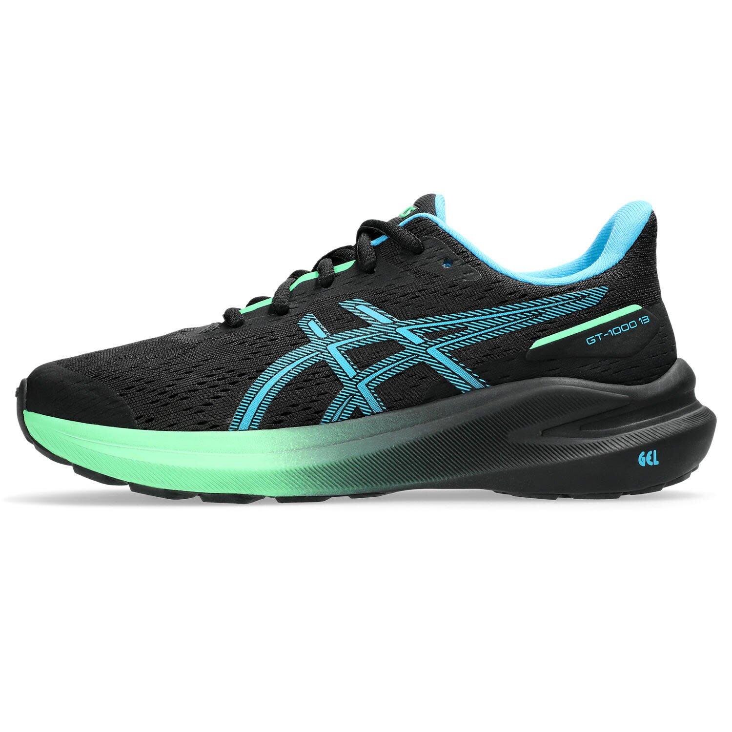 Calcado De Corrida Crianças - ASICS GT-1000 13 GS - Black/Digital Aqua 5/7