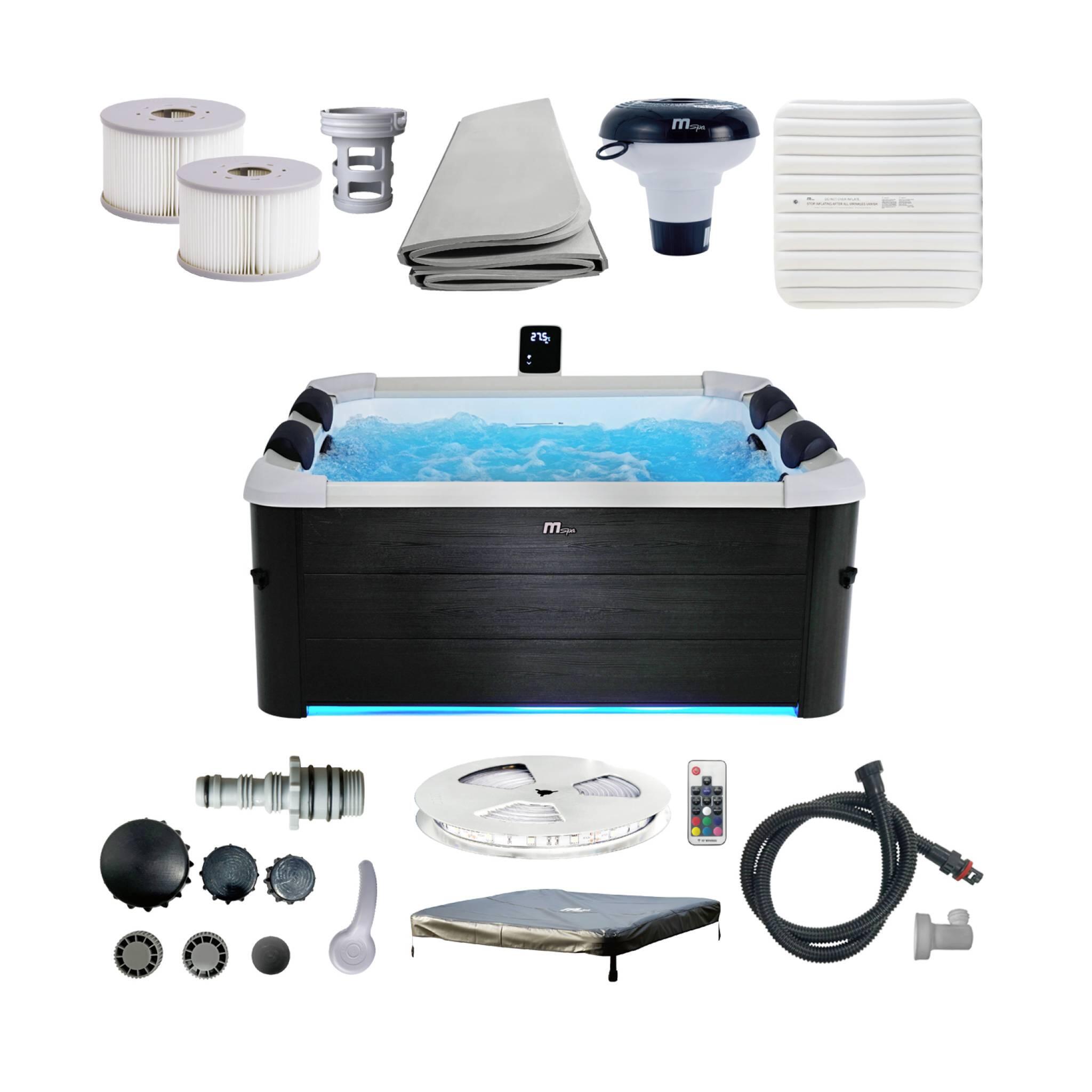 Spa rigide 6 personnes gris + housse thermique l sweeek 5/5
