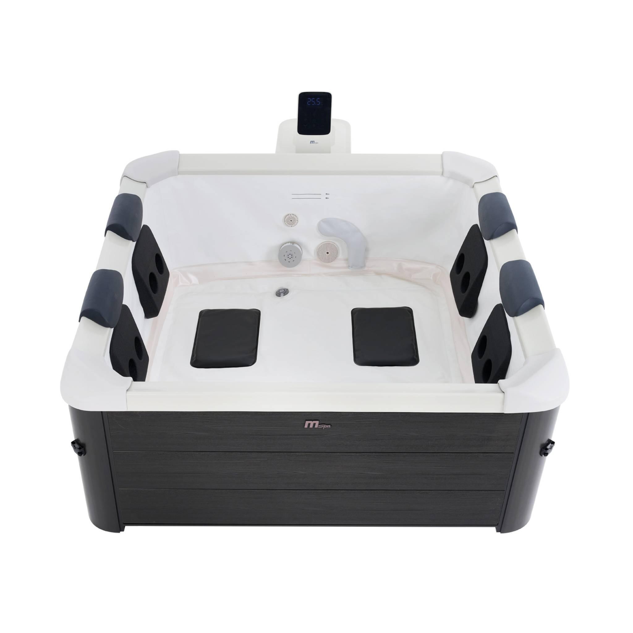 Spa rigide 6 personnes gris, 4 coussins, bâche incluse l sweeek 5/6