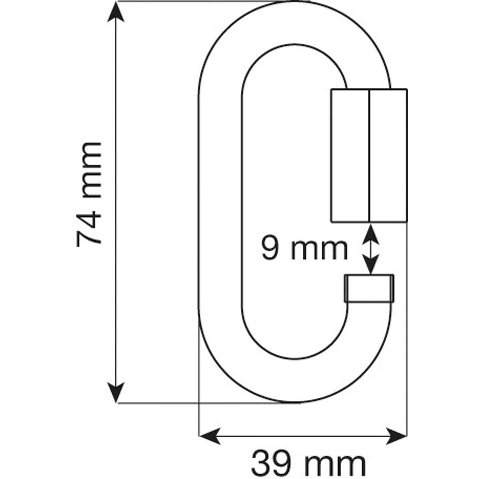 Oval Quick Link Steel 8 mm 5er Set- Schließring 3/4