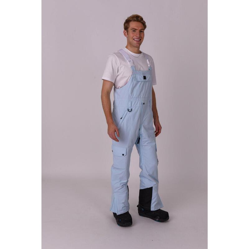 Pantalon à bretelles Yeh Man bleu glacier