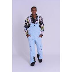 Pantalon à bretelles Yeh Man bleu glacier