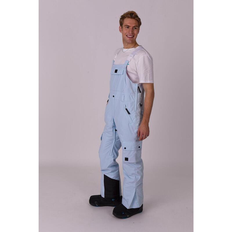 Pantalon à bretelles Yeh Man bleu glacier