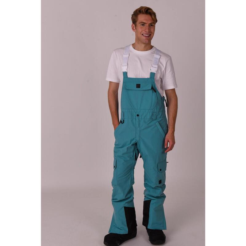 Pantalon à bretelles Yeh Man, bleu sarcelle