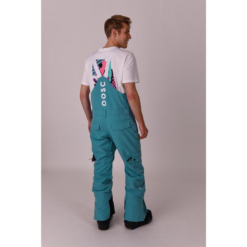 Pantalon à bretelles Yeh Man, bleu sarcelle