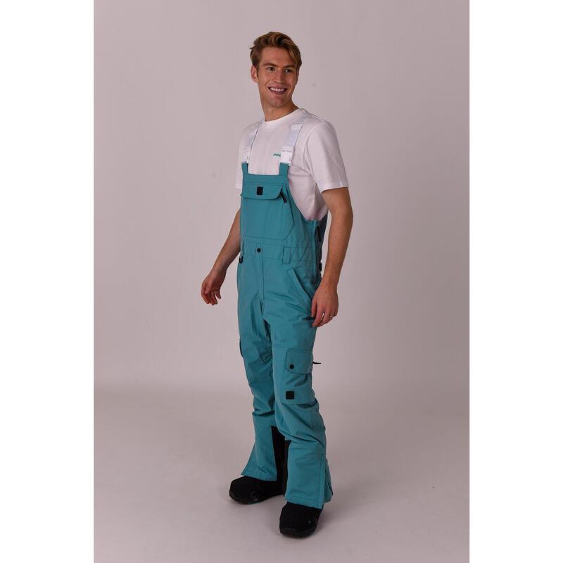 Pantalon à bretelles Yeh Man, bleu sarcelle