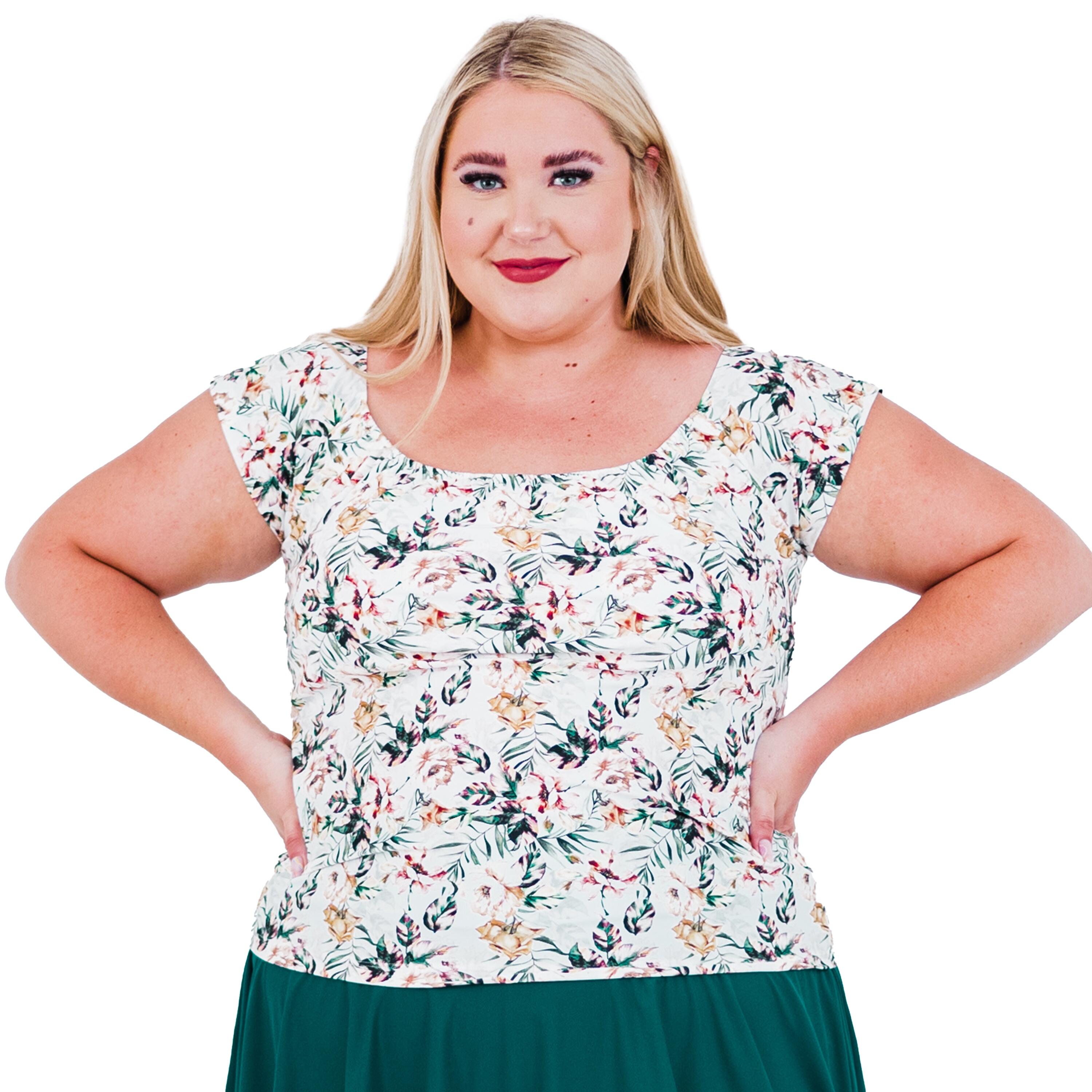 Women's Cap Sleeve UPF 50+ Zoey Crop Swim Top