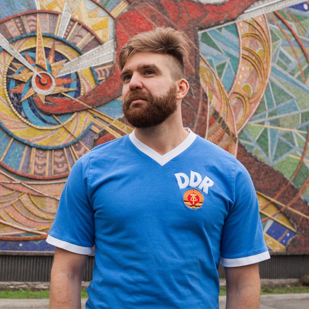 DDR WK 1974 - Retro voetbalshirt - Blauw – COPA Football 2/7