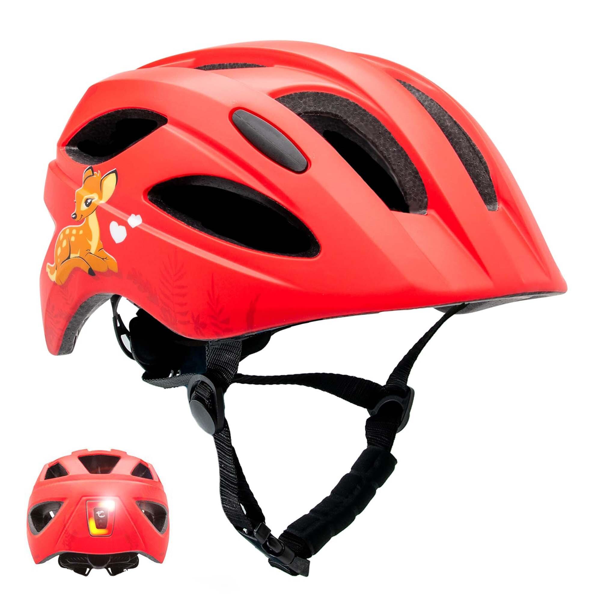 Bicycle Helmet for kids 6 12 years Cute Red Crazy Safety EN1078 Certified