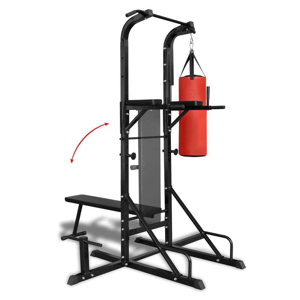Máquina de musculación con banco y saco de boxeo 5/5