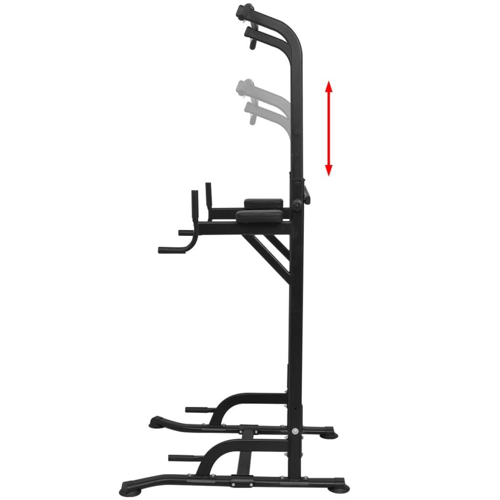 VidaXL multifunctionele power tower 182-235 cm, zwart 3/5