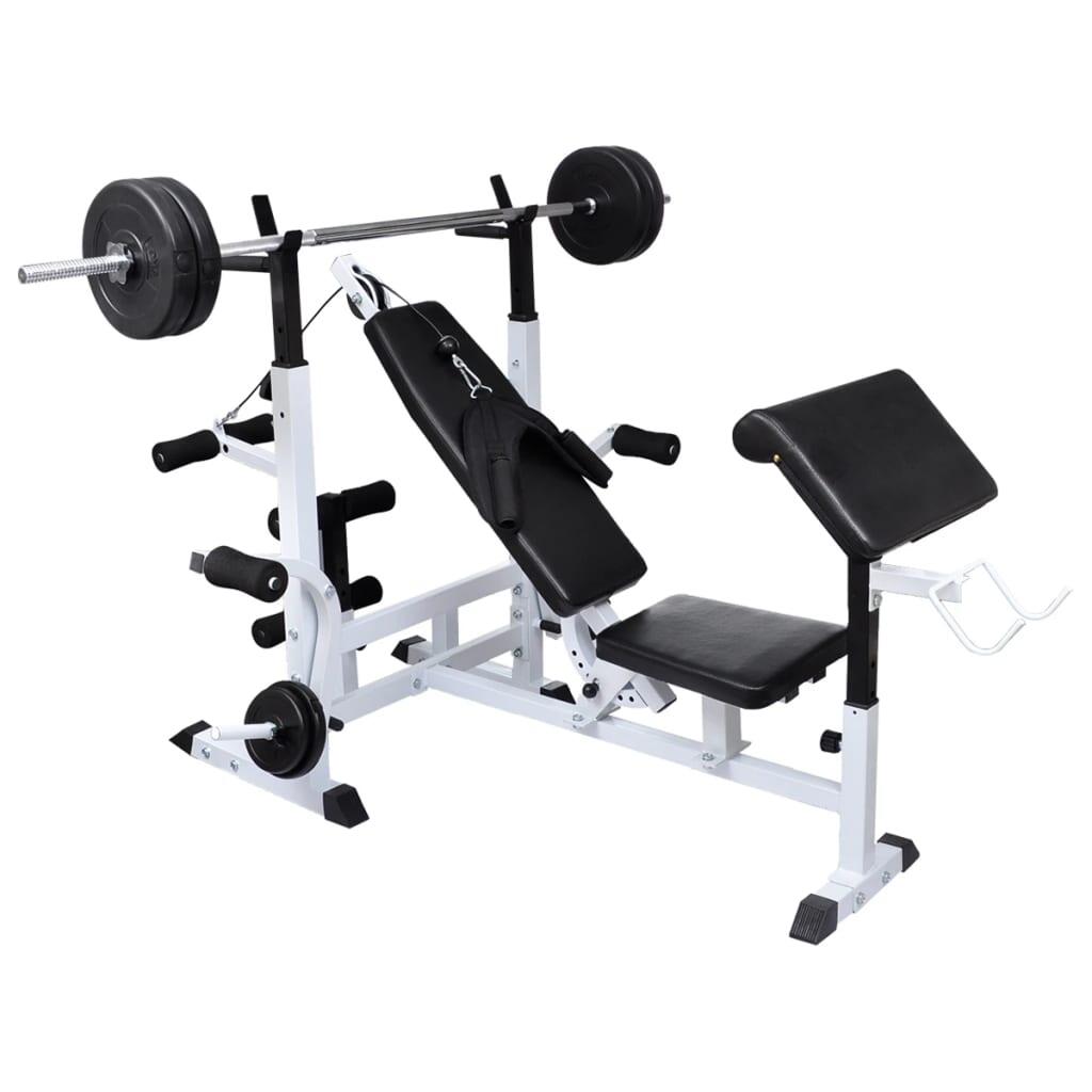 Banco musculación con soporte pesas, pesas y mancuernas 90 kg 2/5