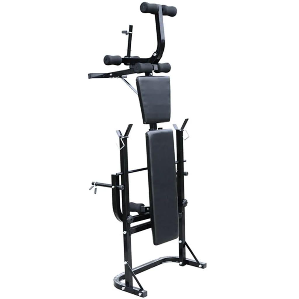 Banca con mancuernas y pesas plegablr gimnasio en casa 2/5