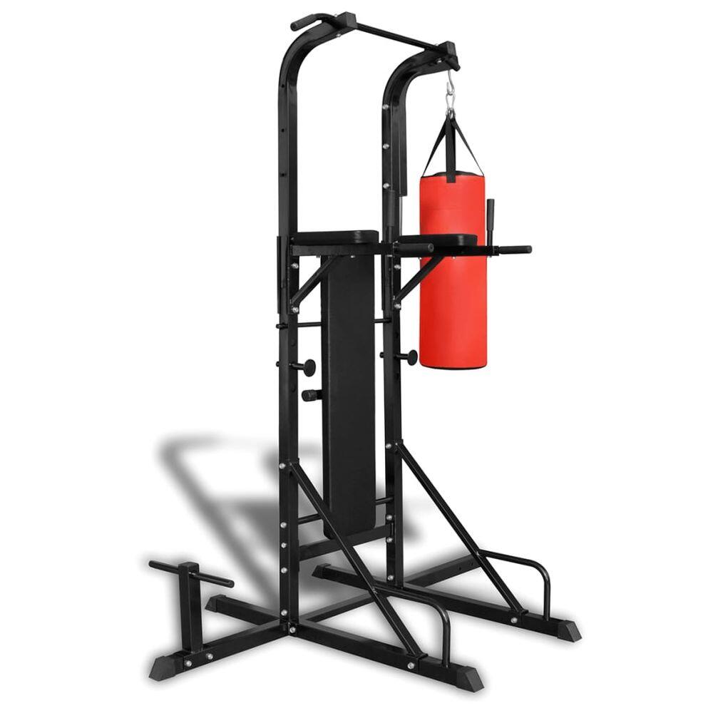 Máquina de musculación con banco y saco de boxeo 4/5