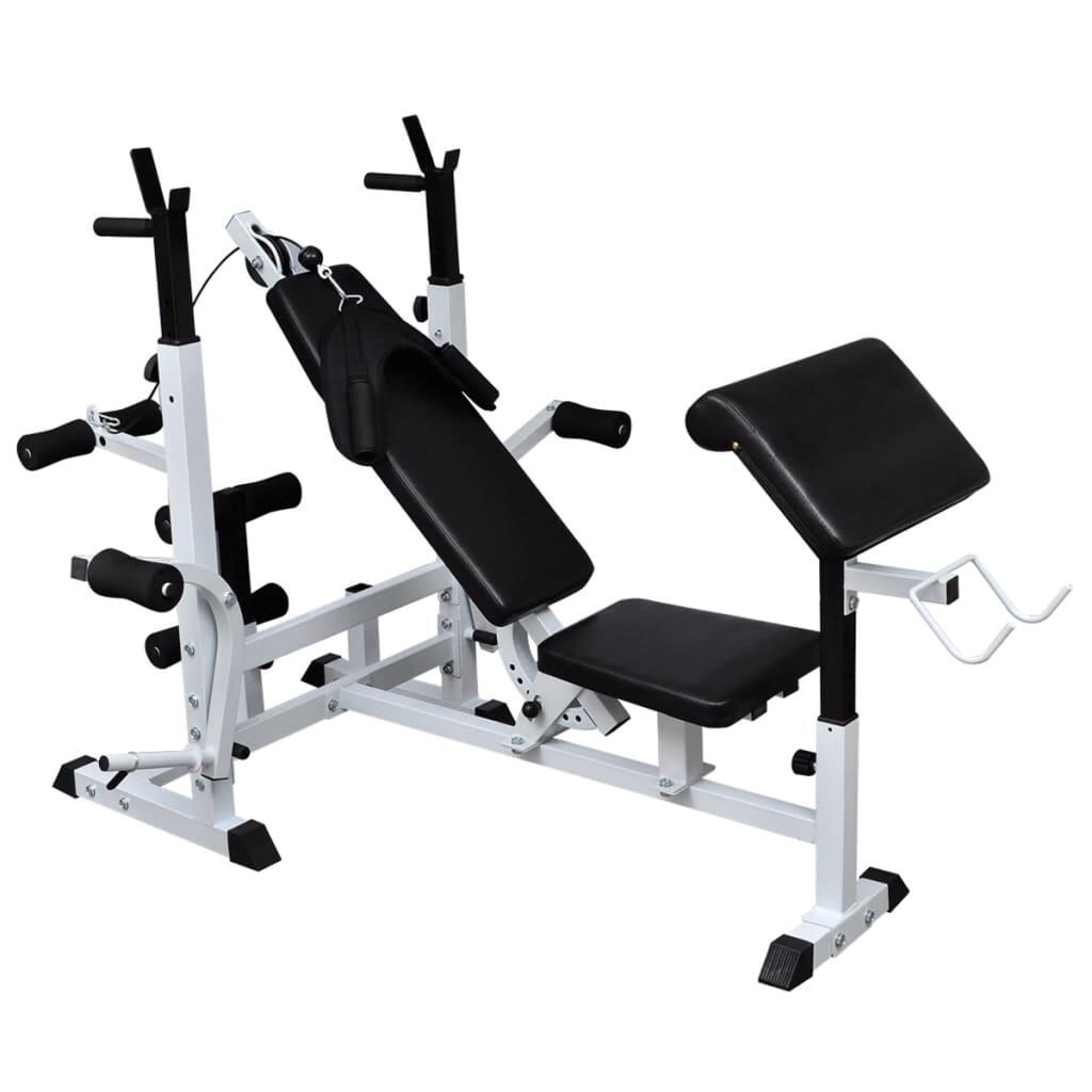 Banco musculación con soporte pesas, pesas y mancuernas 90 kg 3/5