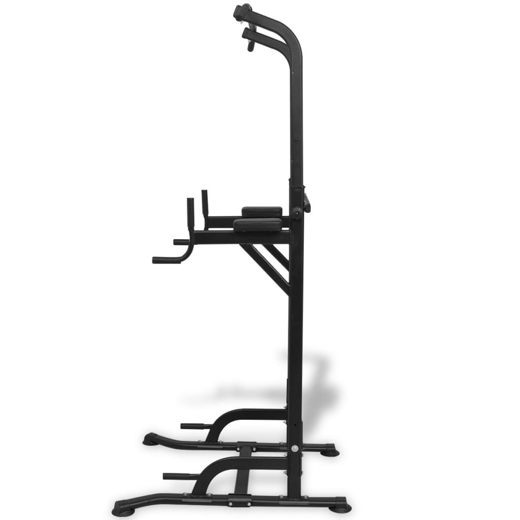 VidaXL multifunctionele power tower 182-235 cm, zwart 4/5
