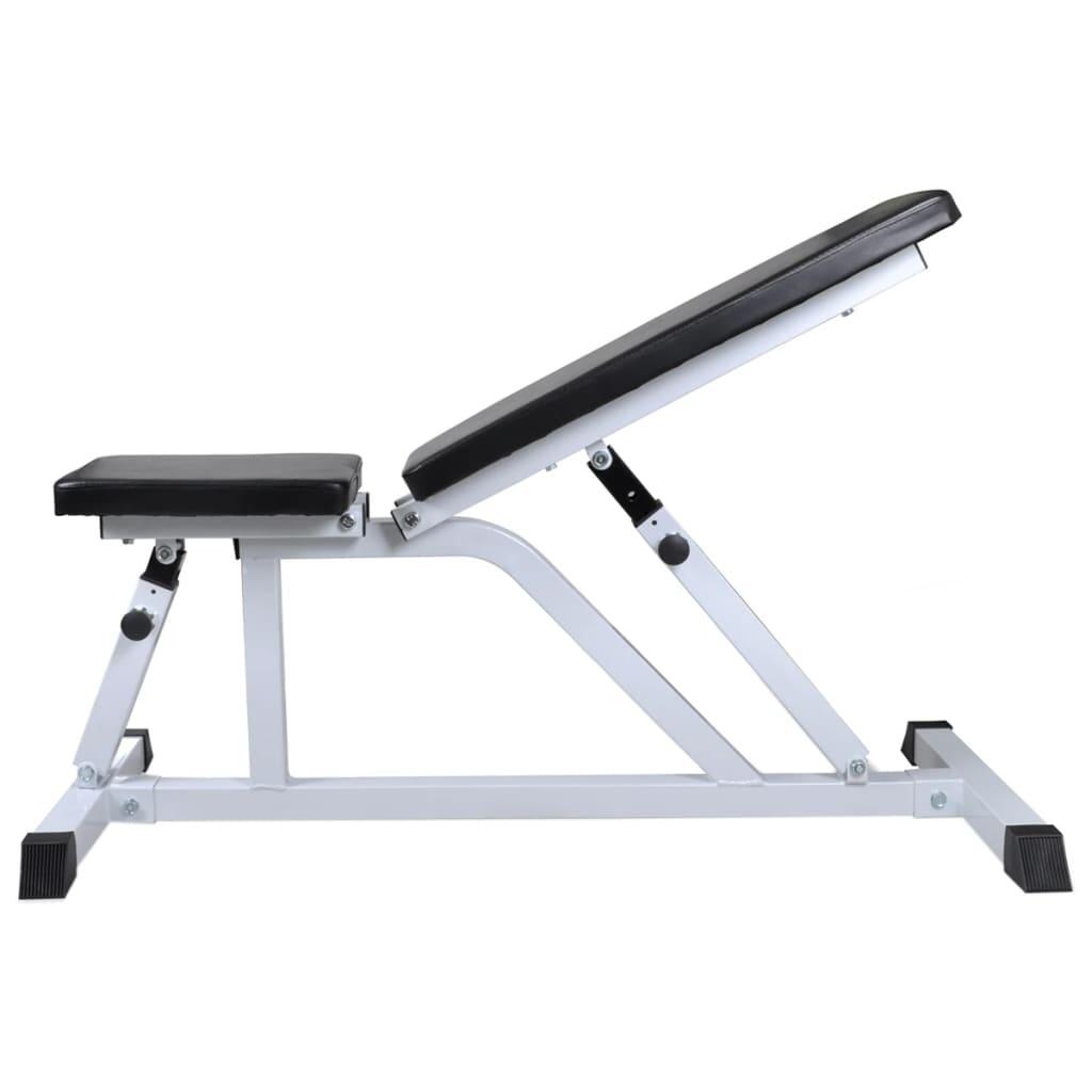 Banco de entrenamiento con juego de barras y mancuernas 30,5 kg 3/5