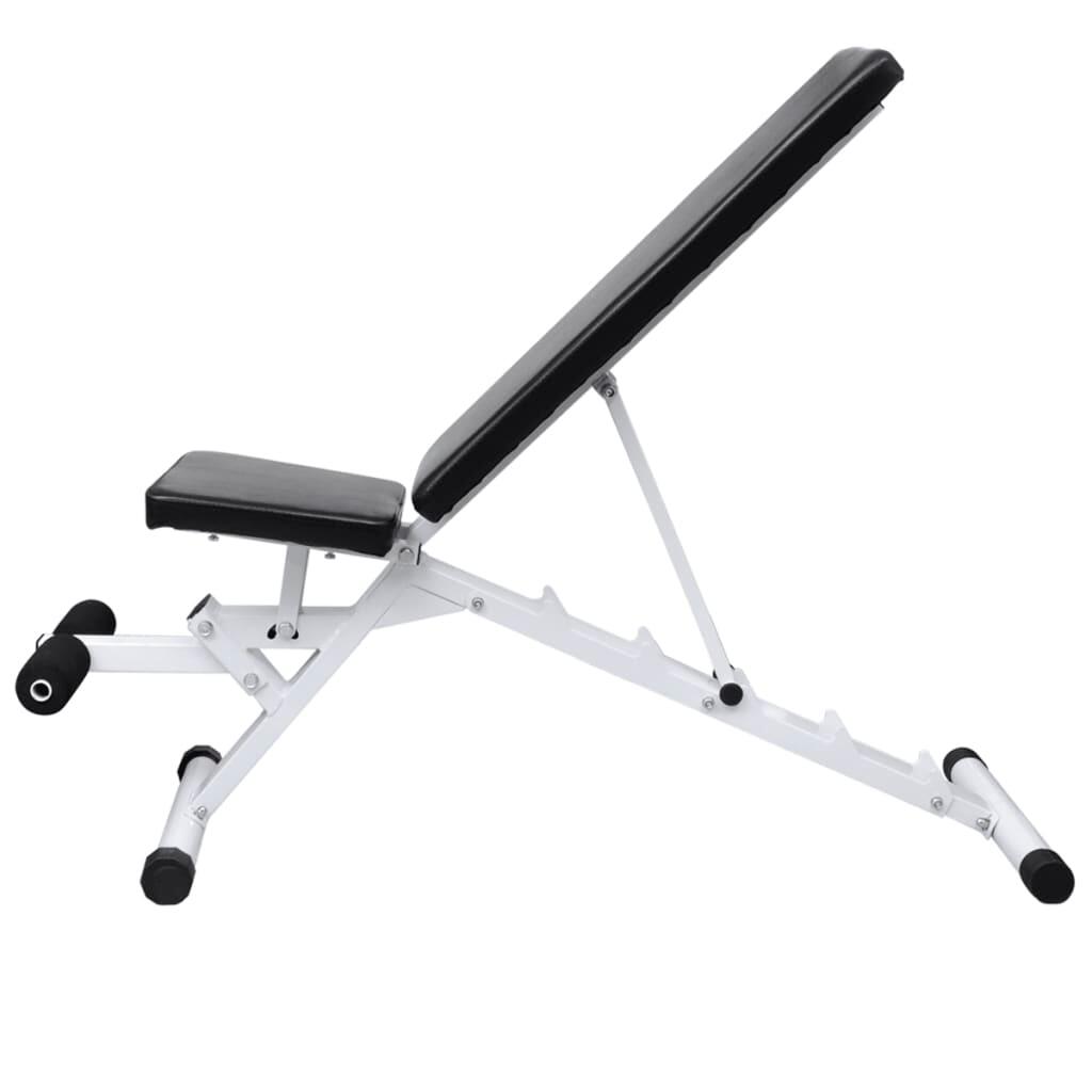 Banco de entrenamiento con juego de pesas y mancuernas 30,5 kg 2/5