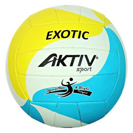 Piłka do siatkówki Aktivsport EXOTIC biała-niebiesko-żółta, rozmiar: 5
