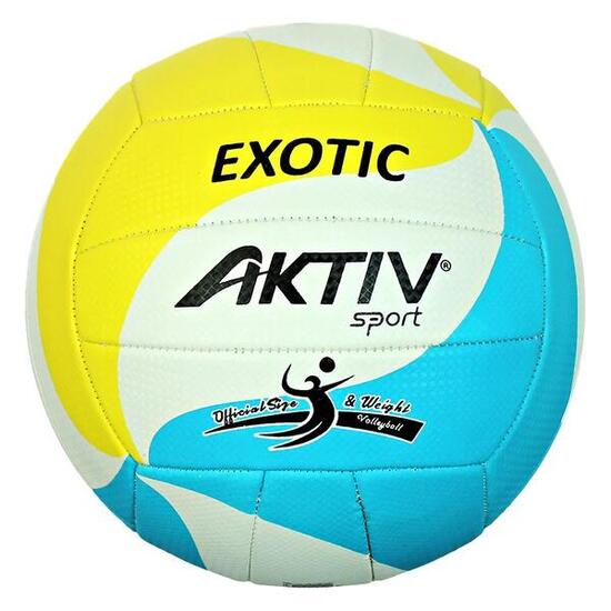 Piłka do siatkówki Aktivsport EXOTIC biała-niebiesko-żółta, rozmiar: 5