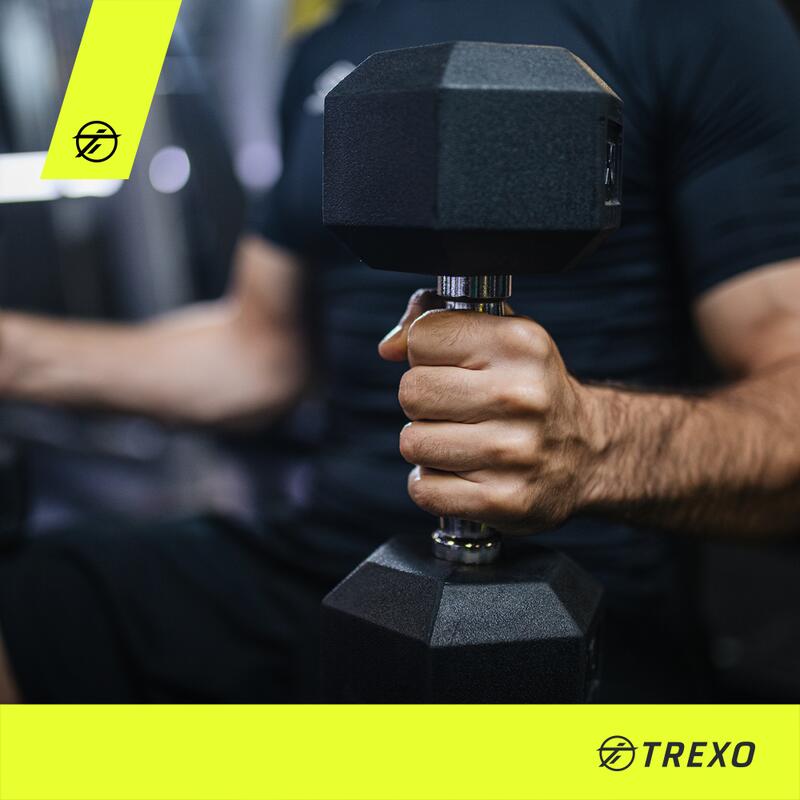 Mancuerna TREXO Hex engomada 32,5 kg