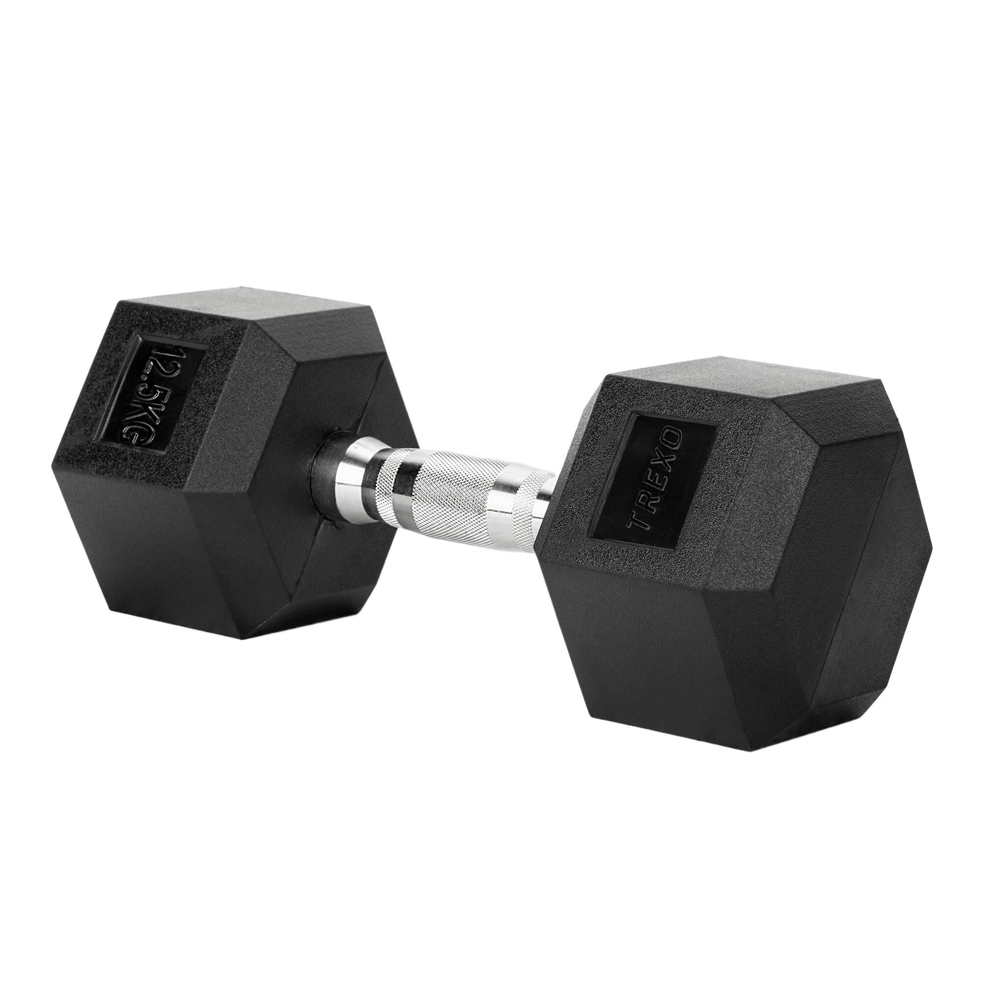 TREXO Mancuerna TREXO Hex engomada 12,5 kg