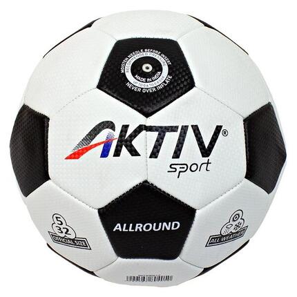 Piłka nożna Aktivsport ALLROUND biała-czarna, rozmiar: 5