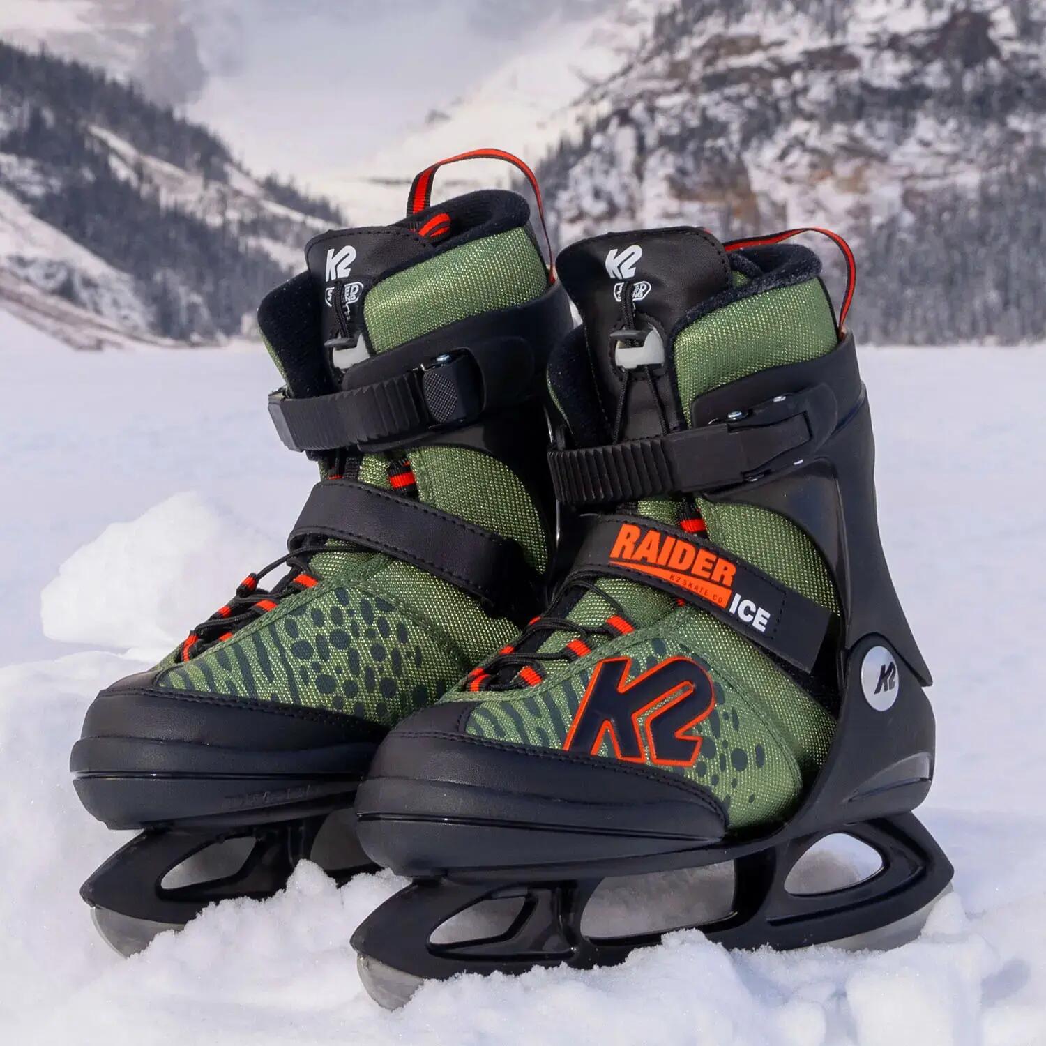 Gyerek állítható jégkorcsolya - K2 Raider Ice Pro black/green 4/7