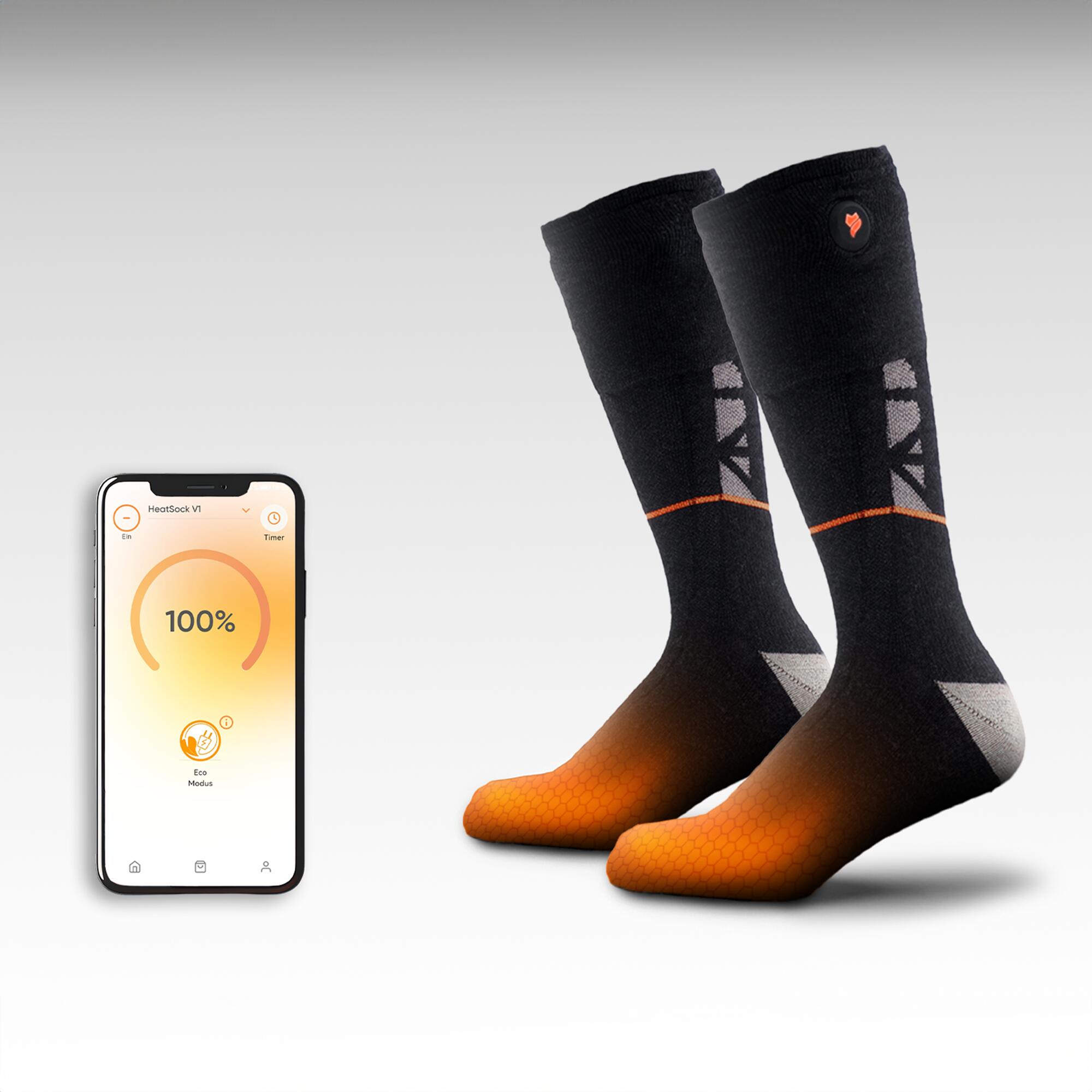 Calzini Riscaldati Intelligenti | Controllo Smartphone | Lana Merino 3/7
