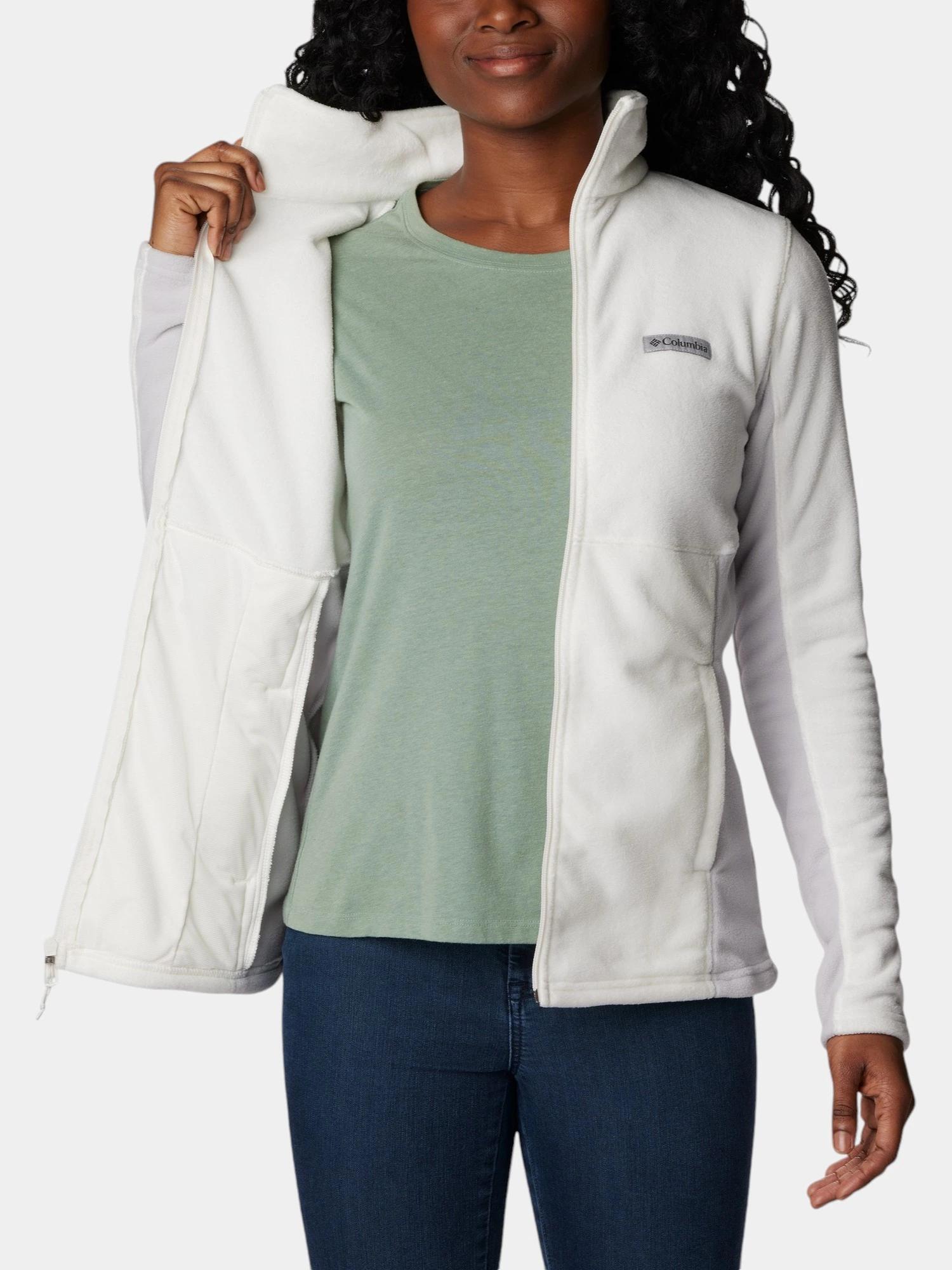 Sweat zippé Columbia blanc pour femme confortable 5/7