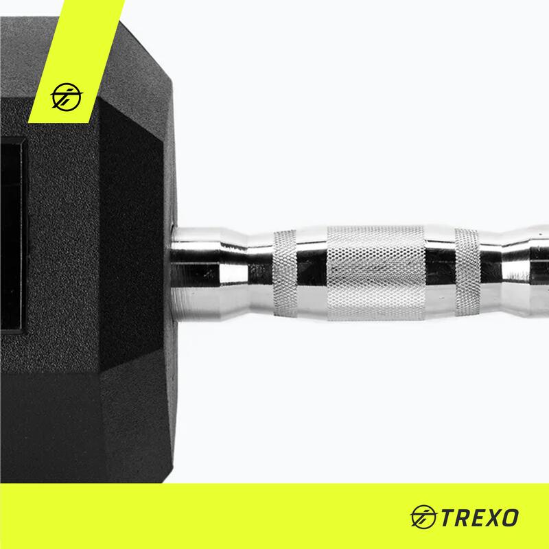 Hantel ogumowany TREXO Hex 32.5 kg
