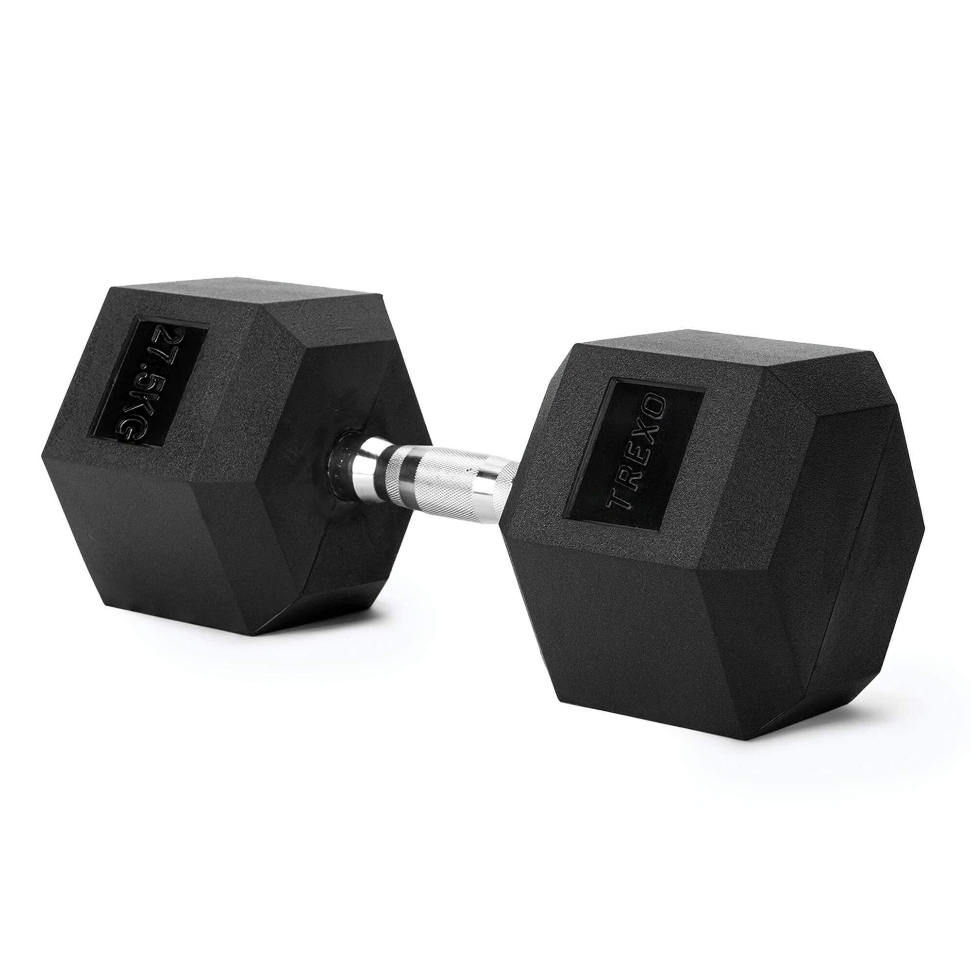 Haltere emborrachado TREXO Hex 27,5 kg