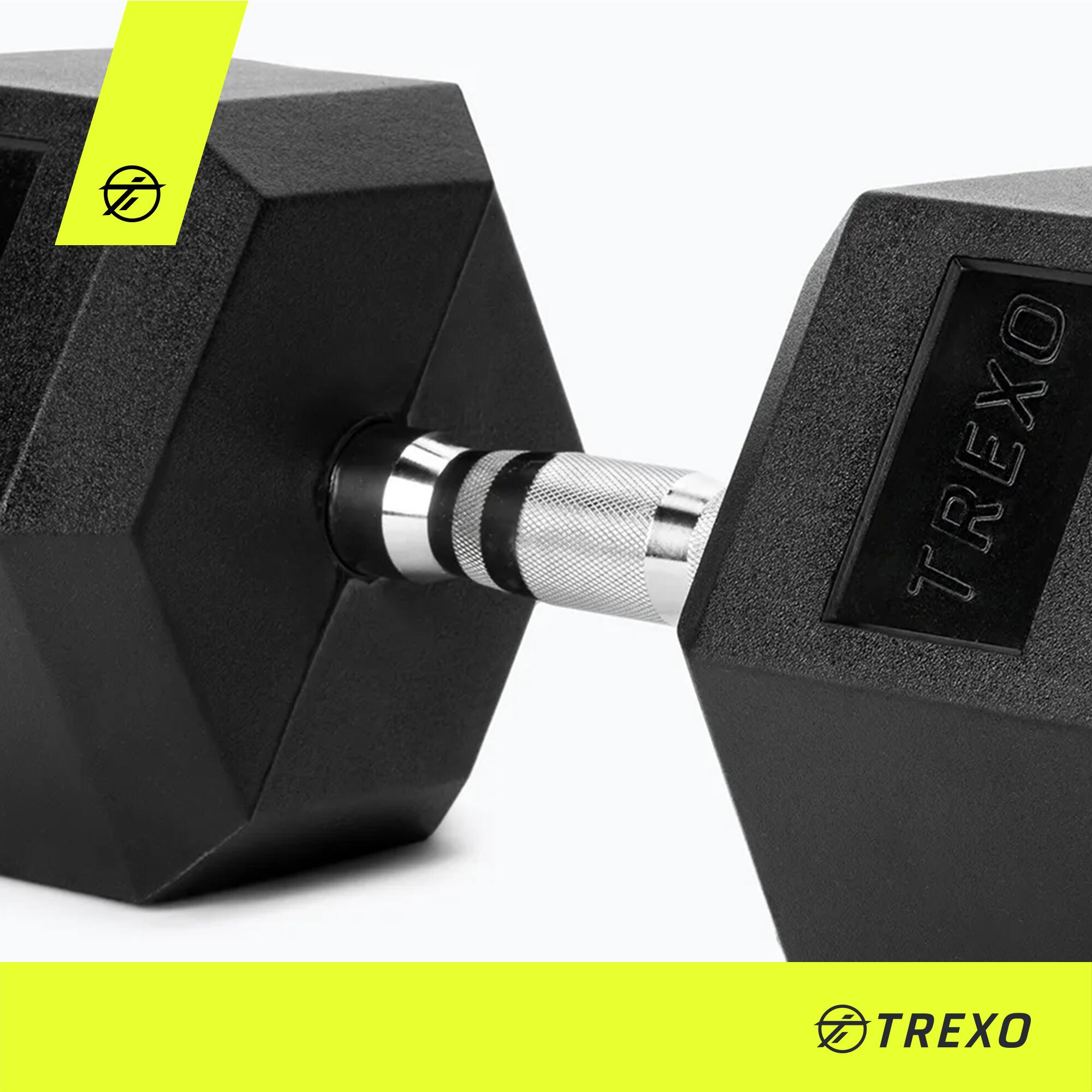 Pogumovaná jednoruční činka Hex TREXO 4/7