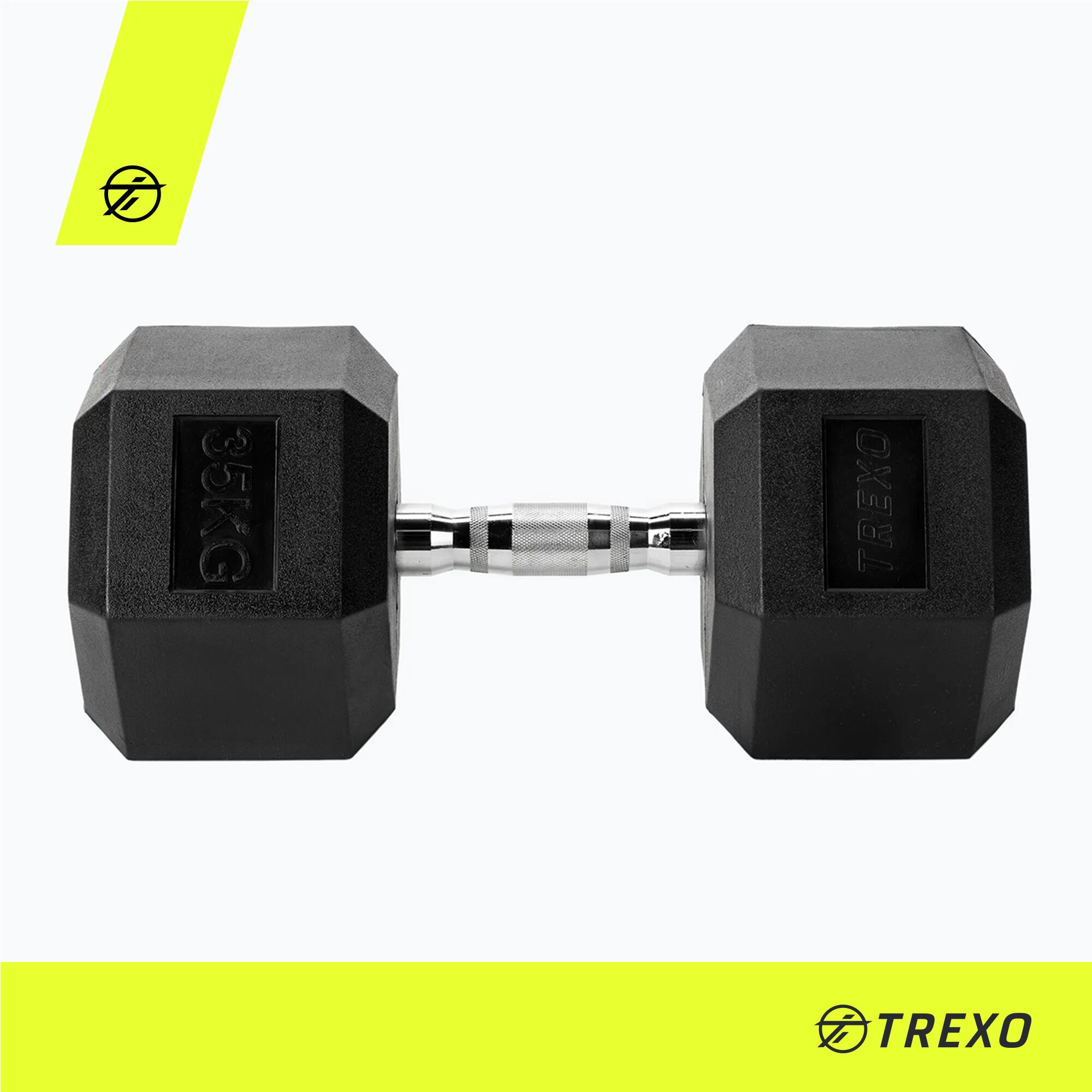 Pogumovaná jednoruční činka Hex TREXO 2/7