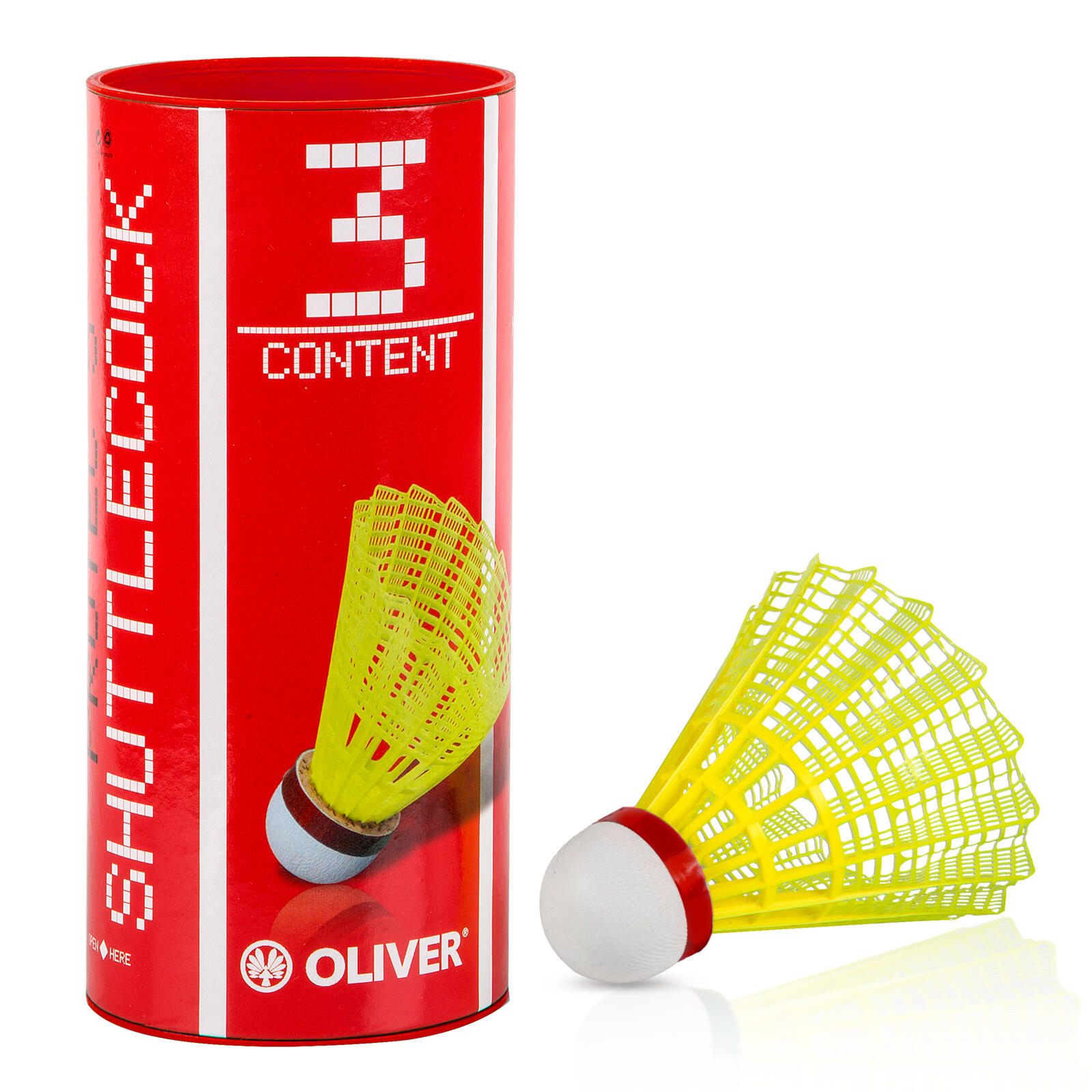 OLIVER OLIVER Nylon shuttlecocks - Pro-Tec 5 / 3-pack rood