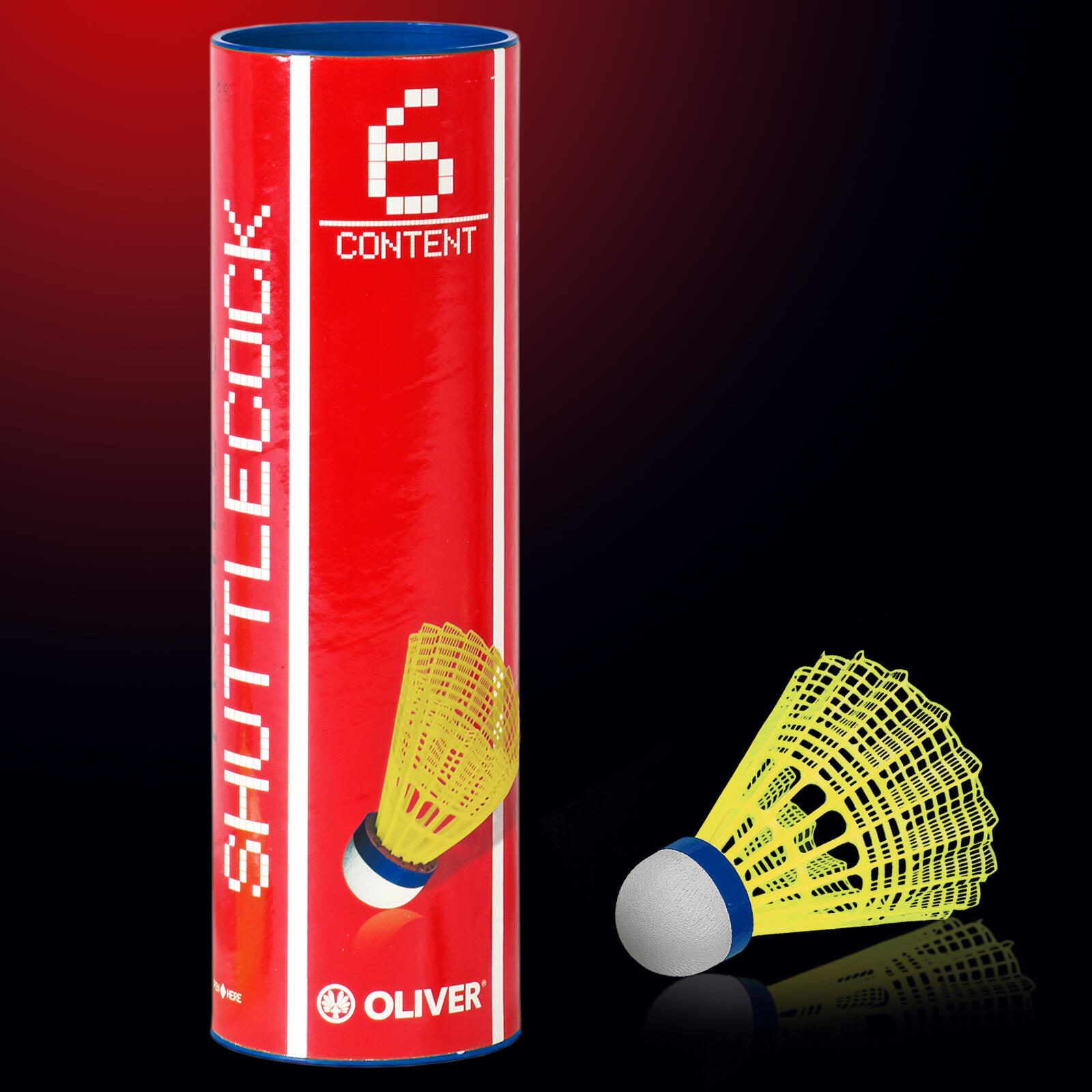 OLIVER Nylon shuttlecocks - Pro-Tec 5 / 6-pack geel-blauw 2/2