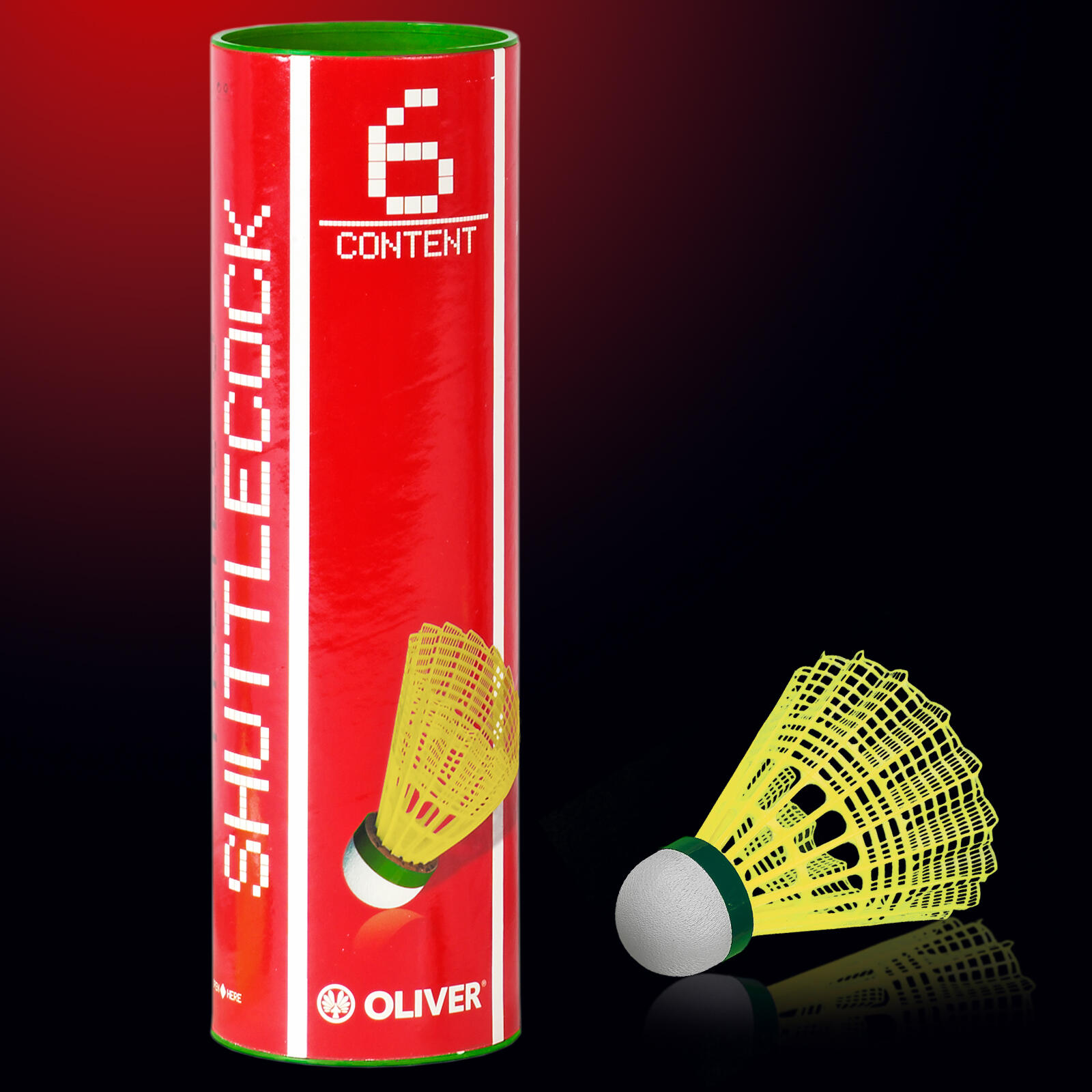 OLIVER Nylon shuttlecocks - Pro-Tec 5 / 6-pack geel-groen 2/2