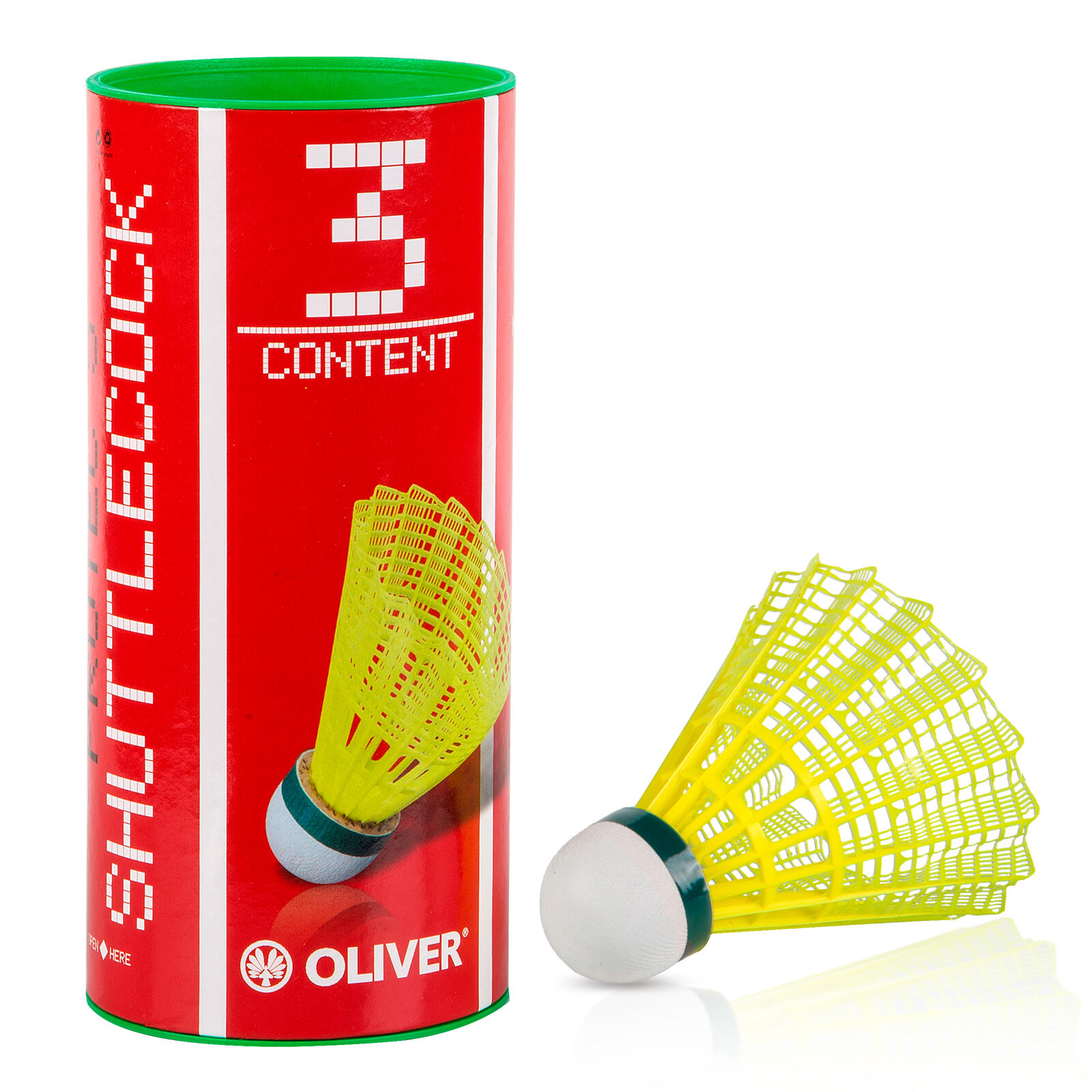 OLIVER OLIVER Nylon shuttlecocks - Pro-Tec 5 / 3-pack groen