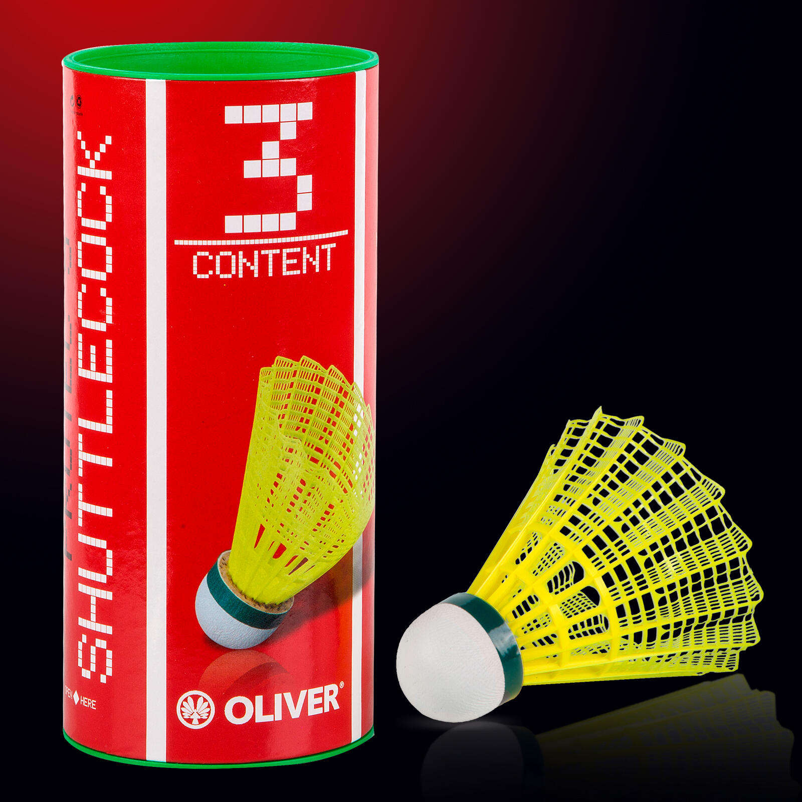 OLIVER Nylon shuttlecocks - Pro-Tec 5 / 3-pack groen 2/2