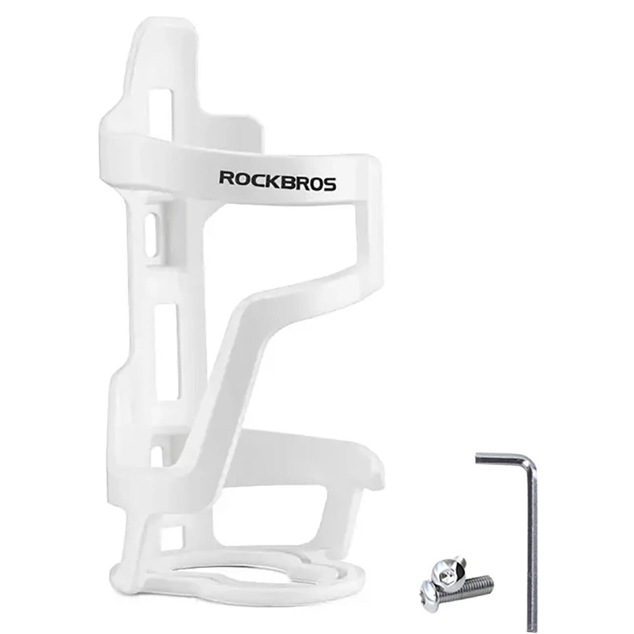 Suporte de garrafa de água para bicicleta rockbros - branco